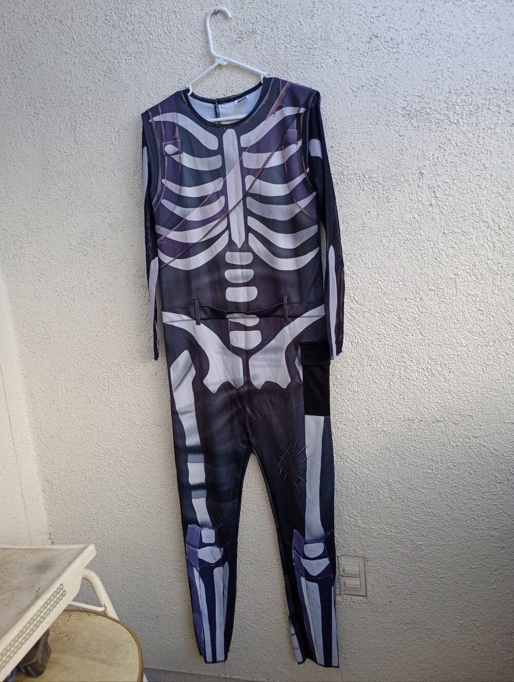 Fortnite Skull Trooper Skeleton Halloween Costume Jumpsuit Cosplay Retro Black